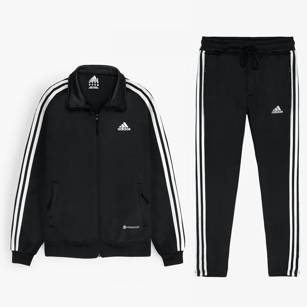 Addas Polyester Fleece Tracksuit Black Black
